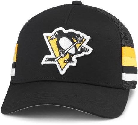 AMERICAN NEEDLE National Hockey League NHL Hotfoot verstellbare Snapback Baseballmütze, Schwarz (Pittsburgh Penguins), Einheitsgr��e