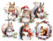 wolga-kreativ Aufkleber Sticker Geschenkaufkleber Weihnachten Advent Weihnachtssticker Etiketten 4 Blätter Eichhörnchen selbstklebend für Geschenke