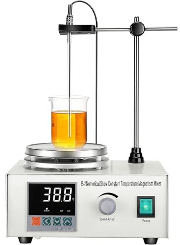 HSRG Magnetic Hotplate Stirrer, Adjustable Lab Heating Mixer with Stir Bar 1500RPM, 1000ML Magnet Stirrer with Digital Temperature Display & Speed Adjusting, Hot Plate Mixer