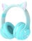 Bluetooth Kids Headphones,Cat Ear LED Light Up Kids Wireless Headphones,Bluetooth 5.1&Stereo Sound,Foldable,Adjustable Headband,Children Headphone with Microphone Over Ear for School/Tablet (Green)