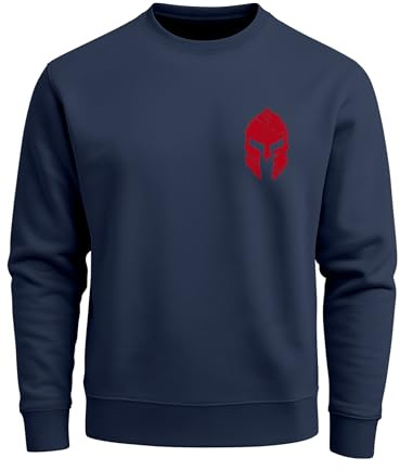 Neverless® Sweatshirt Herren Logo Print Sparta-Helm Spartaner Gladiator Krieger Warrior Rundhals-Pullover Fashion Streetwear