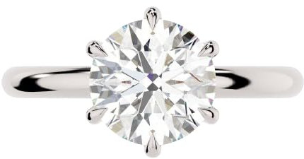 Customize Jewel IGI Verlobungsring für Damen, 10,0 Karat, rund, exzellenter Schliff, künstlicher Diamant, 6 Zinken, Braut-Verlobungsring, F-VS1, Labordiamant, Weißgold-Edelstein, hergestellt,