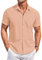 COOFANDY Mens Casual Shirts Short Sleeves Button Down Summer Shirt Beach Shirts Hawaii Shirt Pink M