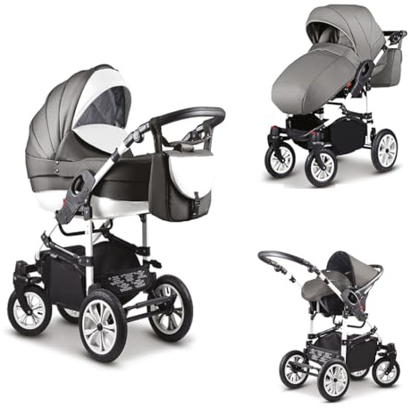 Kinderwagen-Set Craft 5 in 1 inkl. Sportsitz, Autositz, Iso Base und Zubehör - 17 Teile - in 18 Farben