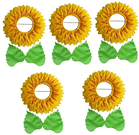 UPKOCH 5 Sets Kopfschmuck Kostüm Bekleidung Das Outfit Sonnenblumen-Kopfbedeckung Hut Halloween Blumen-Kopfbedeckung Blumen-Kopfbedeckung Kopfbedeckung Sonnenblume