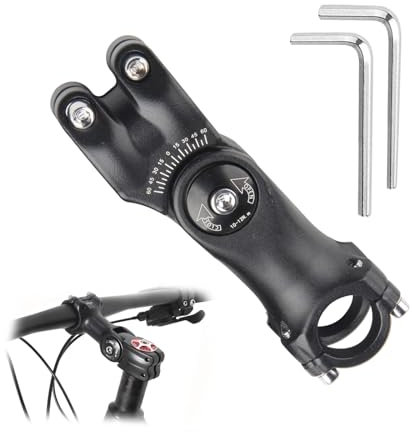 aghoer Vástago de Manillar de Bicicleta 31,8mm, 165mm Potencia MTB Ajustable, 0~120° Potencia Bicicleta Carretera, para MTB, Bicicleta de Carreras