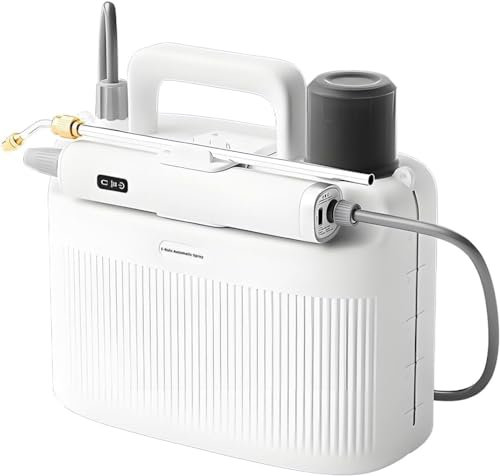 Qumox 1.35 Gallon/5L Battery Powered Sprayer - Electric with USB Rechargeable Handle, Telescopic Wand, Brass Nozzles, Adjustable Strap - Portable Garden Sprayer for Convenient Spraying