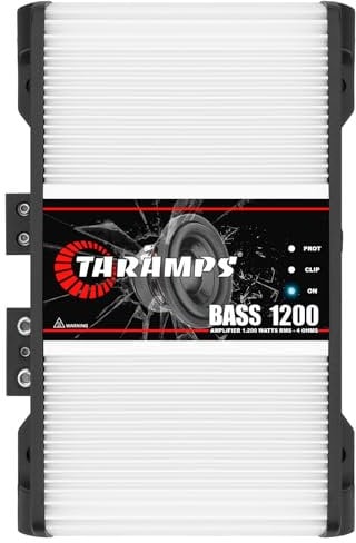 Taramps Bass 1200 4 Ohms Monoblock Amplifier 1200 Watts Rms 1 Channel 14.4VDC Output Power, Full Range Rca/High Level Input, Car Audio Sub/Bass System - Monitor Level Remote Included