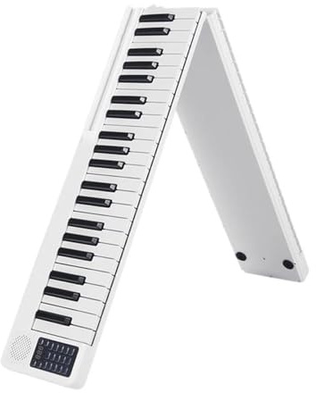 Tragbares Faltbares Klavier Mit 88 Tasten Multifunktionales Elektronisches Keyboard-Piano Für Musikinstrumente Von Klavierschülern(White)