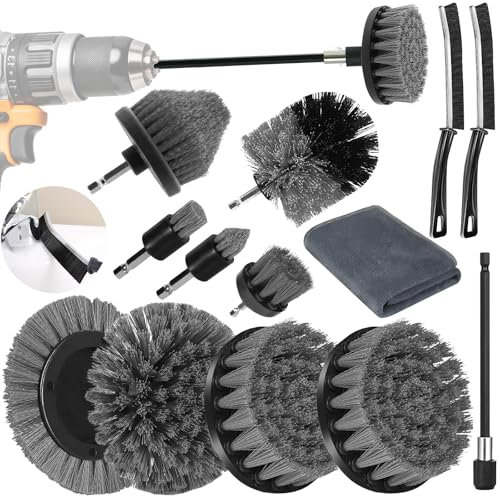 Vleuexe Brosse Perceuse 13 Pcs Perceuse Brosse Nettoyage,3pc Brosse Joint Carrelage,Brosse perceuse Nettoyage,Brosse pour Perceuse Voiture,Brosse pour Brosse de Nettoyage,Carrelage Tapis Baignoire