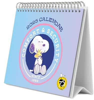 Grupo Erik Kalender 2025 Tischkalender Snoopy Kalender 2025 Familienplaner Tischkalender 2025 zum Aufstellen 20 x 17 cm Jahreskalender 2025 - Offizieller Snoopy Fanartikel
