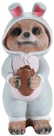 Erdmännchen-Gartenornamente, Gartenskulpturen und Statuen, Erdmännchen-Geschenke, lebendige Kunst, Gartenornamente, Gartenornamente, Outdoor-Tiere, niedliche Hasenohren, Erdmännchen, Harz für