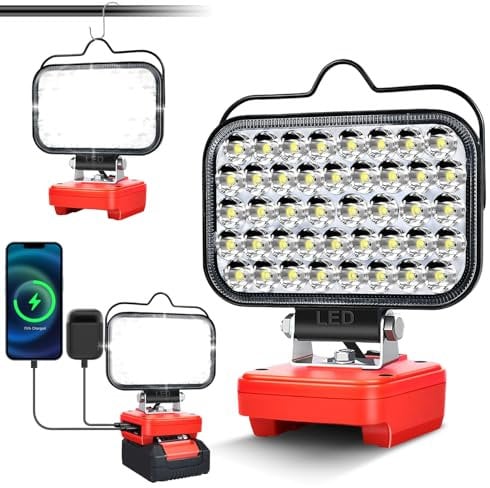 Lampe für Einhel-l 18V Akku, Hell Baustrahler Taschenlampe Light Tragbare LED-Licht für Einhel-l Battery, Arbeitsleuchte Flutlichter Zubehör für Baustellen,Autoreparaturen, Camping(Kein Akku)