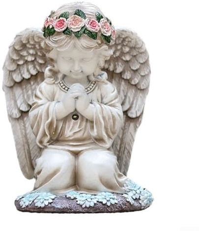 Statues solaires d'extérieur ange, sculpture d'ange, décoration de pelouse extérieure, figurine de jardin pour terrasse, balcon, cour, pelouse, cadeau de pendaison de crémaillère