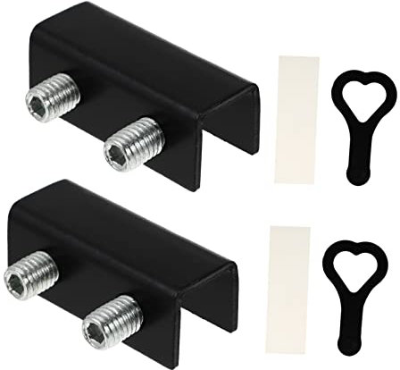 ANDRESLAD 2 STK Schiebefensterverriegelung Fenstergitter Kindersichere Fenstersicherungen Schiebetürschloss Fensterverriegelungen Fensterschloss Mit Schlüssel Black Aluminiumlegierung