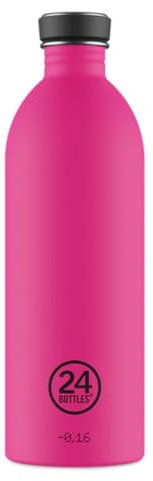 24Bottles Urban Bottle- Borraccia 1 Litro Acciaio Inox, Bottiglia con Tappo 100%Ermetico Ultraleggera, Borraccia Palestra senza BPA, Borracce Ecologiche Design Italiano [NON Termica]Stone Passion Pink