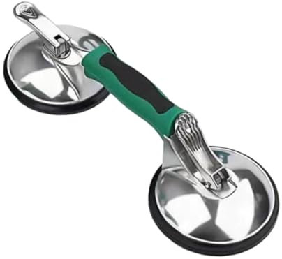 F Fityle Ventosa de vidrio con mango Elevador de vidrio de aleación de aluminio Extractor de placa de vacío para levantar piso Ventana Espejo Granito, Doble Garra