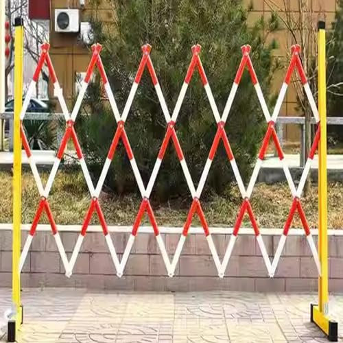asdchZen Verkehrszaun, Tragbares Absperrtor, Verkehrszaun, Erweiterbarer Gartenzaun, Drehbare Und Tragbare Sicherheitsbarriere Mit Rollen,Red,120x250cm