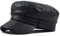 MESU Damen PU Leder Newsboy Hut Beilei Hut Schwarz