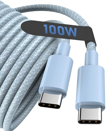 USB C to USB C Cable 3M,60W USBC to USBC Cord, Type C to C Charger Cable Fast Charging for iPhone 16 15 Pro Max Plus, for Samsung Galaxy S24 S23 S22, for MacBook/iPad, Pixel-Blue