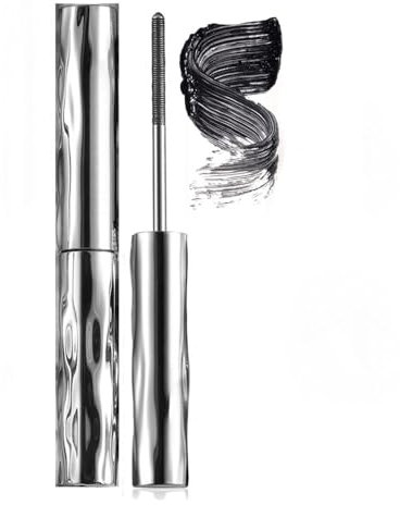 Wimperngrundierung mit Stahlrohr, natürliche, wischfeste, lang anhaltende Wimperntusche mit Gewinde für einen verdichtenden Effekt, wasserfeste 3D-Wimperntusche mit Curling-Eisen (1PC,Black)