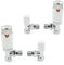 Thermostatic Radiator Valve White & Chrome Angled TRV – Style (Chrome & White x 2) - 2 Pairs