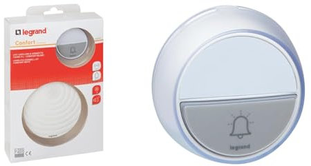 LEGRAND - Kit carillon radio sans fil Confort à piles - blanc avec Sonnette IP44 pour kit carillon Confort - blanc