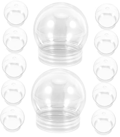 EXQUIMEUBLE 12stücke DIY Schneekugeln Aus Kunststoff Mit Abnehmbarem Deckel Leere Befüllbare Kugeln Für Weihnachtsbastelprojekte Und Aufbewahrung Von Kleinen Gegenständen