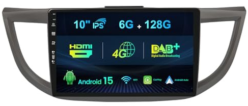 MISONDA DAB+/4G/HDMI 6G+128G IPS 10 Zoll Doppel DIN Android 15 Autoradio Für Honda CRV 2012-2016 Mikrofon/Rückfahrkamera/WiFi/Carplay/DSP/RDS