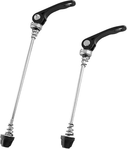 Set di 2 Pezzi Tappo Perno Ruota Bici, Sganci Rapidi Antifurto in Lega di Alluminio, Compatibili con MTB, Bici da Strada e Trekking, Facile Installazione, Sgancio Rapido per Mozzo Ruota Anteriore e Po