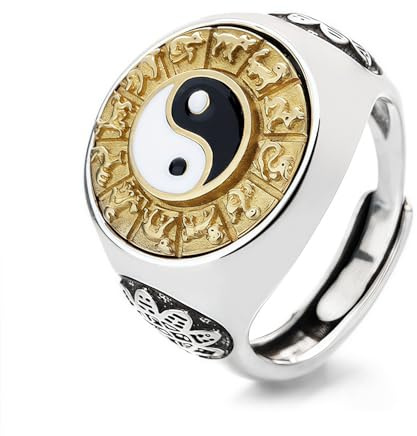 Chiorgone Tai Chi Bagua Sternzeichen-Ring – spiritueller Glücksbringer-Schmuck mit Schutz vor bösen Augen für einzigartige Anlässe