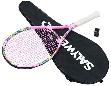 Gralara Racchetta da Tennis Racchetta da Tennis Versatile per Uomo E Donna con Borsa per Il Trasporto Allenamento per Giardino Sport in Giardino attività Ricr, Rosa