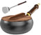 Wezalget Juego De Ollas Antiadherentes - Ollas De Hierro Fundido | Sartén Para Freír Con Tapa Y Espátula, Chino De Fondo Plano Utensilios De Cocina Para Hogar Y Restaurante