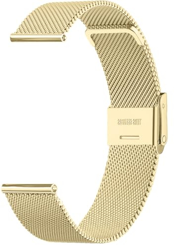 Sundara 18mm Acciaio Inossidabile Cinturino Orologio Maglia Milanese Compatibile Garmin Vivoactive 4S/Garmin Vivomove 3S/Venu 3S/Venu 2S/Forerunner Music/265s Cinturino Orologio Cambio Rapido Unisex