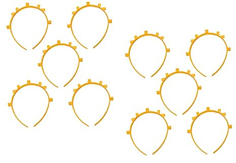 SAFIGLE 50 Stück Gelbes Kunststoff Haarband Partyzubehör Leicht und Einfach Abzunehmen für Festivals und Silvester Kinderparty Kopfbedeckungen mit Hübschem Design