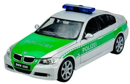 Welly Modell Auto Kompatibel mit BMW 3er 3 Er 330i 330 i 2006 Silber Polizei E90 E 90 Limousine ca 1/24 1:24 Metall Modell Die Cast Neu im Kasten