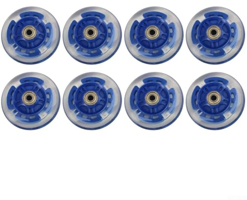 Set mit 8 Inline-Skates Rollen mit selbstgenerierenden LED-Lichtern, 82A Härte PU, Durchmesser 64/70/80mm, geeignet für Rollschuhe und Kinderroller (80mm)