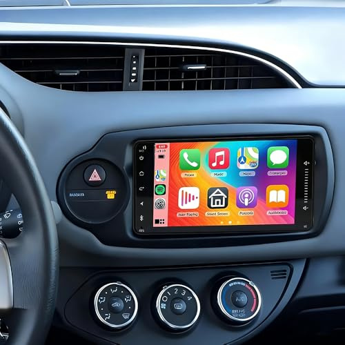 Autoradio Android da 9 pollici con schermo per Toyota Yaris 2012-2017, autoradio 2 Din con navigatore DAB Bluetooth Radio Display con Wireless Carplay Telecamera posteriore GPS WiFi FM RDS 2+32G