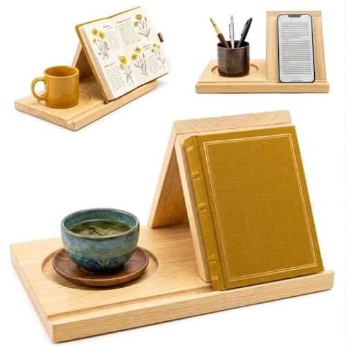 Buchhalter,Buchständer Holz,Dreieckiges Lesepult,Geschenke für leseratten,für Bücher,Tablets und E-Reader,Leseratte,Lesen,Schreibtisch und Bücherregal,Buchhalter für Nachttisch