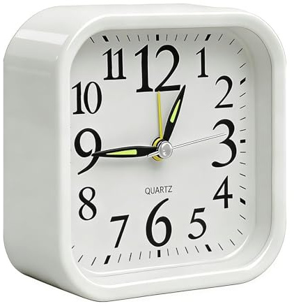 Fwobumy Reloj Despertador Analogico, Despertador Silencioso Sin Tictac Portátil Pequeño para Dormitorio, Oficina o Mesita de Noche, Fácil Configuración de Alarma y Hora, Reloj Despertador Portátil