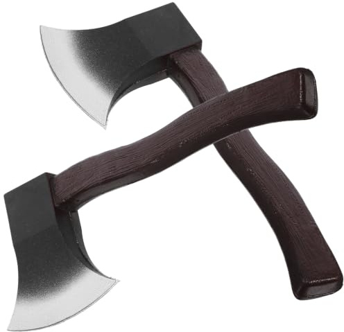 IMIKEYA 2pcs Simulated Axe Props: 11. 4 Inch Fake Axe Pu Rubber Halloween Cosplay Costume Accessories for Carnival Stage Performance Photo Booth Decor