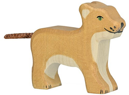 Löwe klein Safari Holzfigur Holzspielzeug von Holztiger mit Palandi® Sticker