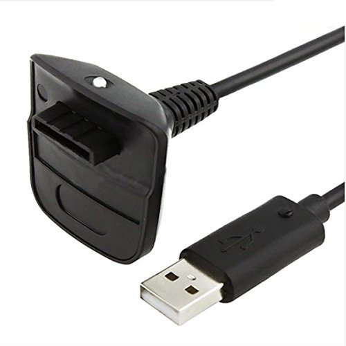 C-FUNN Black Color Wireless Controller USB Charging Cable for Xbox 360