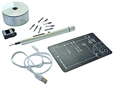 Tivoly 11521370009 Mini Tournevis Électrique de Précision, Aluminium, Set de 15 Pièces
