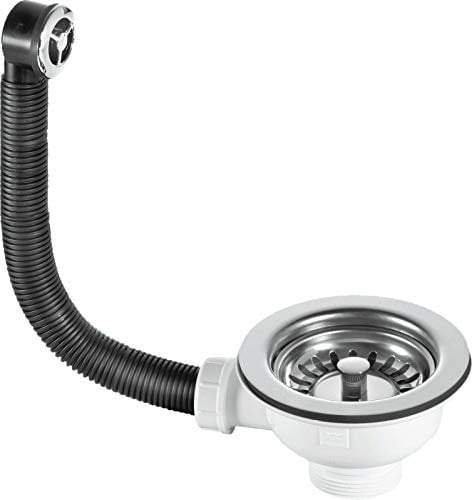 90mm Polished Stainless Steel Basket Strainer Waste with Overflow