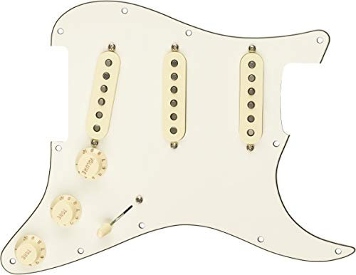 Fender Strat Pickguard, vorverkabelt, Original '57/'62 SSS, Pergament, 11-Loch, PG