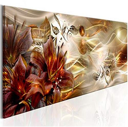 DIY 5D Diamond Painting Kits Large Voll Runde/Quadrat Bohrer Abstrakte gelbe Blume 60x120cm Stickerei Diamant Malerei Große Kristall Strass Kreuzstich Diamant Bilder Home Wohnzimmer Wanddekoration