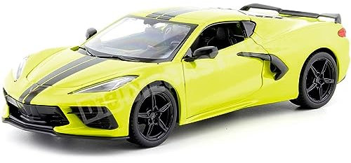 Bburago 2020 Chevrolet Corvette Stingray Coupe Z51 im Maßstab 1/24 in Gelb (Maisto 31527Y)