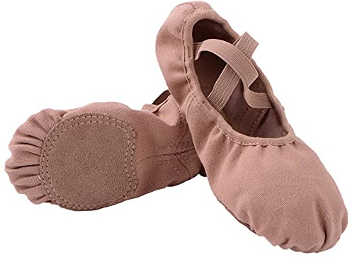 Bothevin Ballettschuhe Geteilte Ledersohle Ballettschläppchen Ballett Trainings Schläppchen für Kinder Erwachsene Gr.23-42