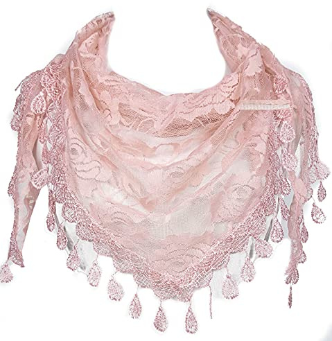GFM® Summer Triangle Triangular Lace Scarf with Floral Pattern (TRI-A)
